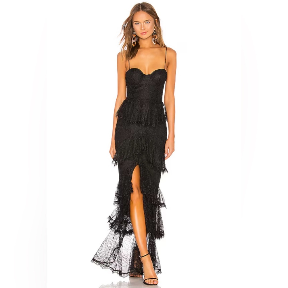 Revolve Majorelle Zelda Fitz Gown in Black size large